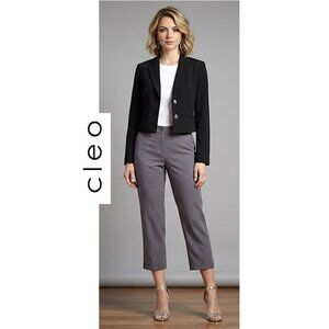 CLEO - Gray cropped dress pants - beautiful neutral colour!